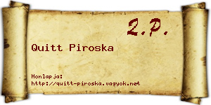 Quitt Piroska névjegykártya